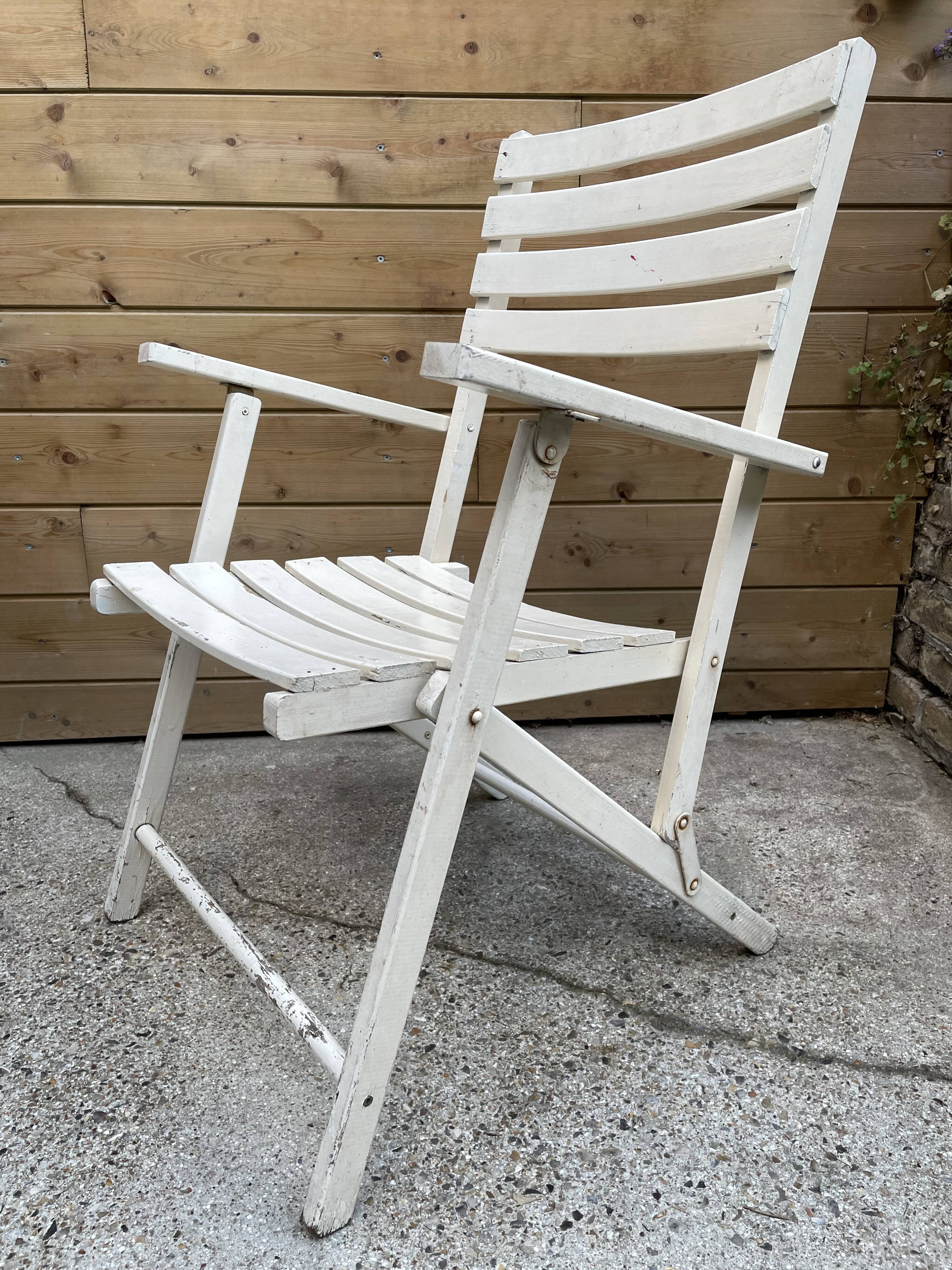 Folding garden armchair, 50s