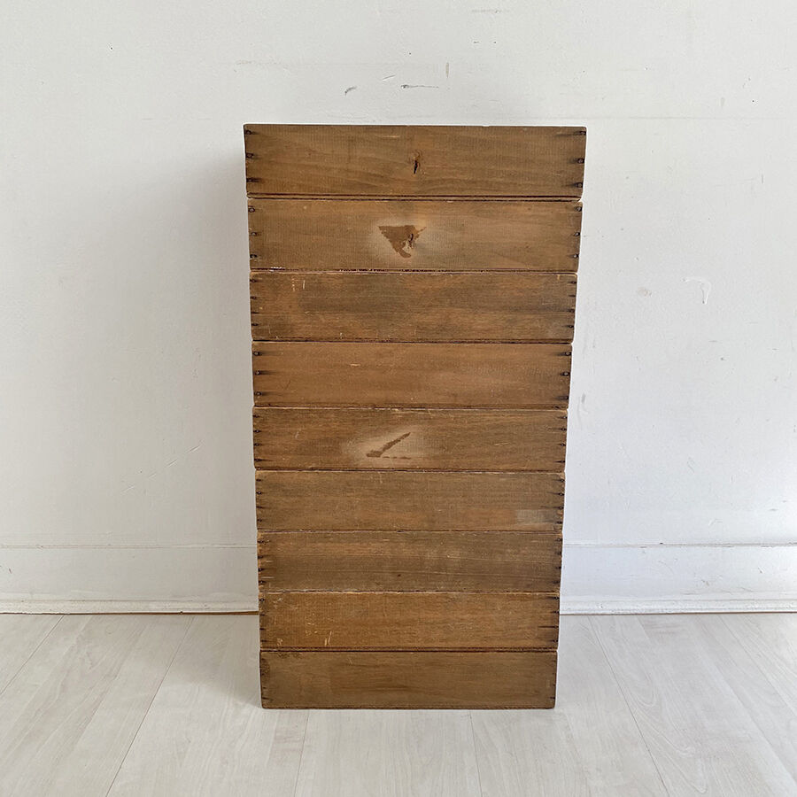 Lot of 9 stackable vintage wooden crates