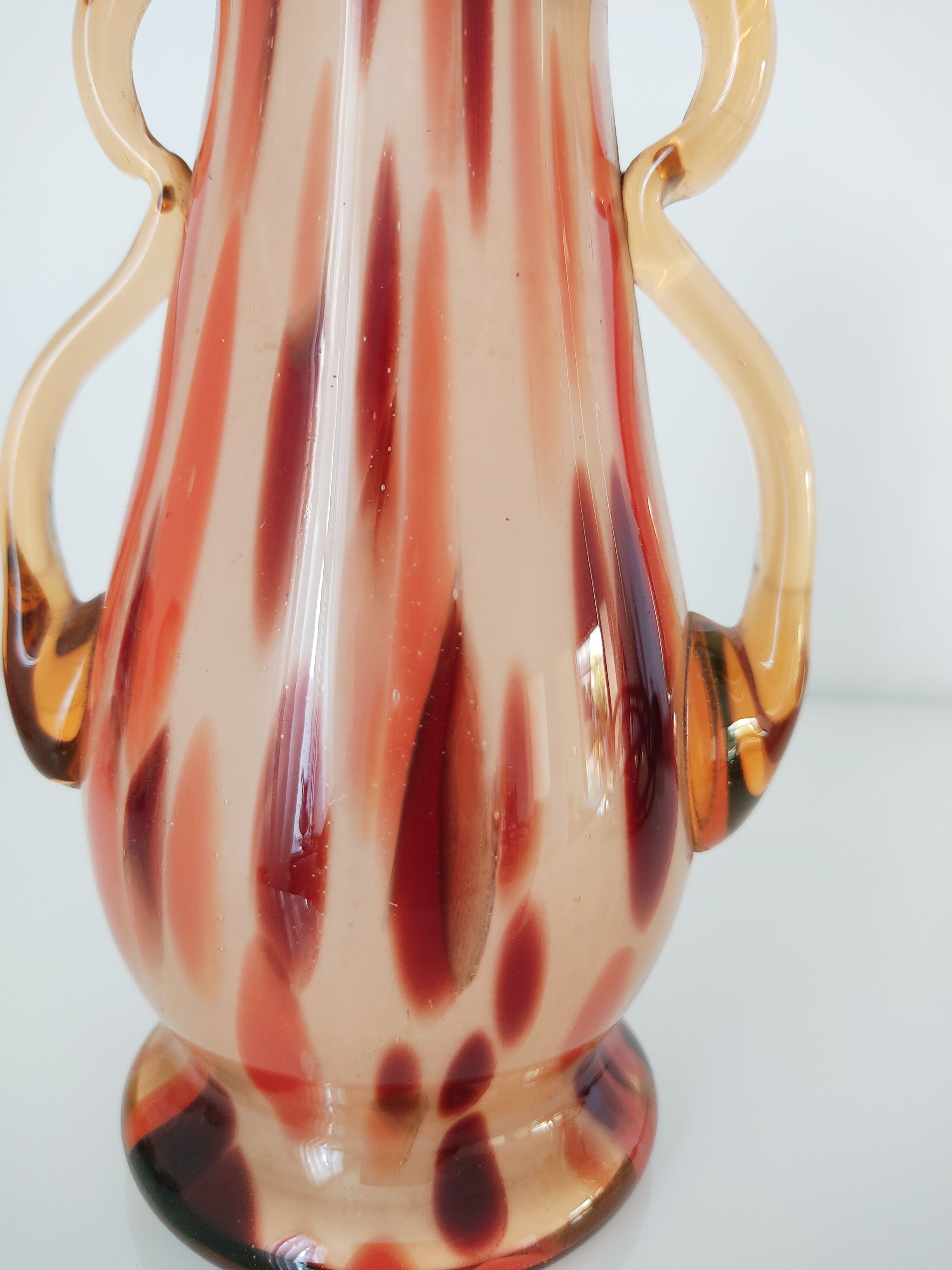 Vase verre tacheté verrerie de Scailmont début 20e