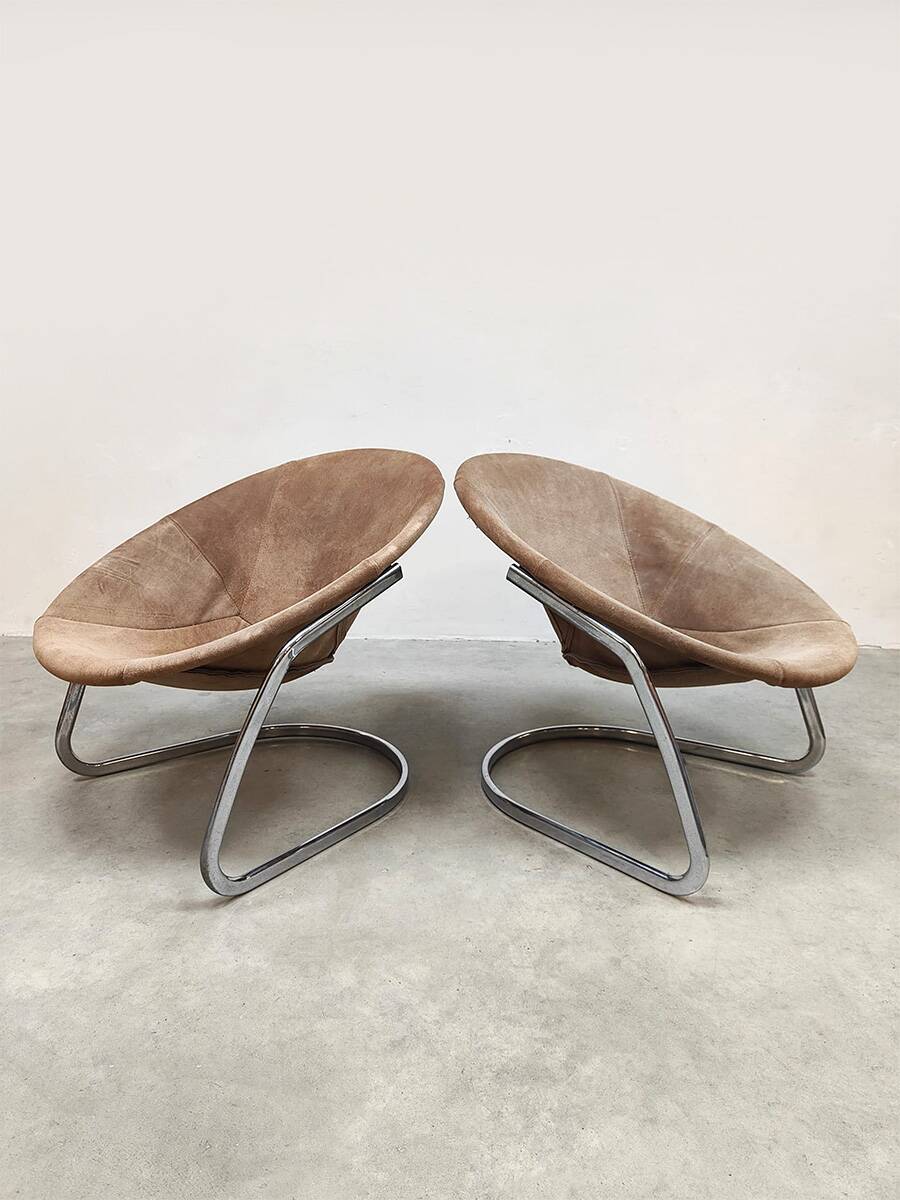 Vintage balloon style chairs easy lounge fauteuils