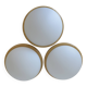 Set of 3 vintage sconces wood glass minimalist wall lamps flush mount light