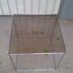 Square coffee table of Max Sauze in chromed structure and glass circa 70