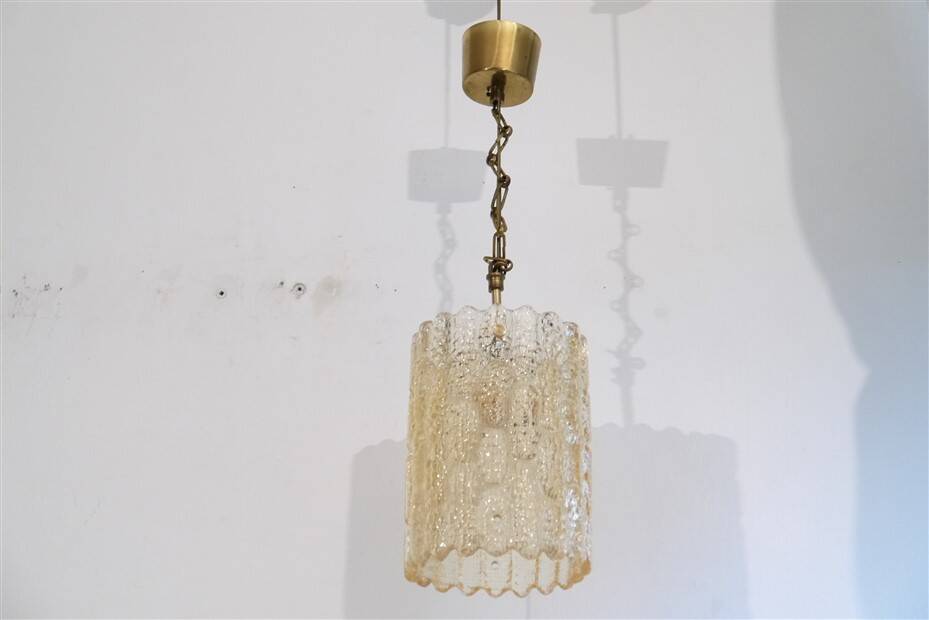 Glass and brass pendant lamp by Carl Fagerlund 1970