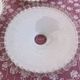 Set of 3 white opaline pendant lamps with scalloped collar.