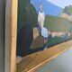 Mid-Century Modern Swedish Oil Painting "Coastal Musing" Framed Landscape