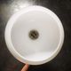 Wall lamp old opaline silver metal globe & porcelain base Art Deco 1930 TBE gooseneck