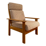 Relax armchair Scandinavian style chaise longue in wood and wool
