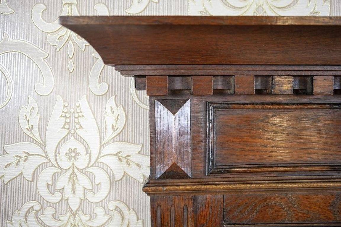 Renaissance Revival Mirror in Brown Oak Frame, 1950s