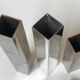 Set of 3 candle holders silver metal