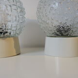Pair of glass ceiling lamp