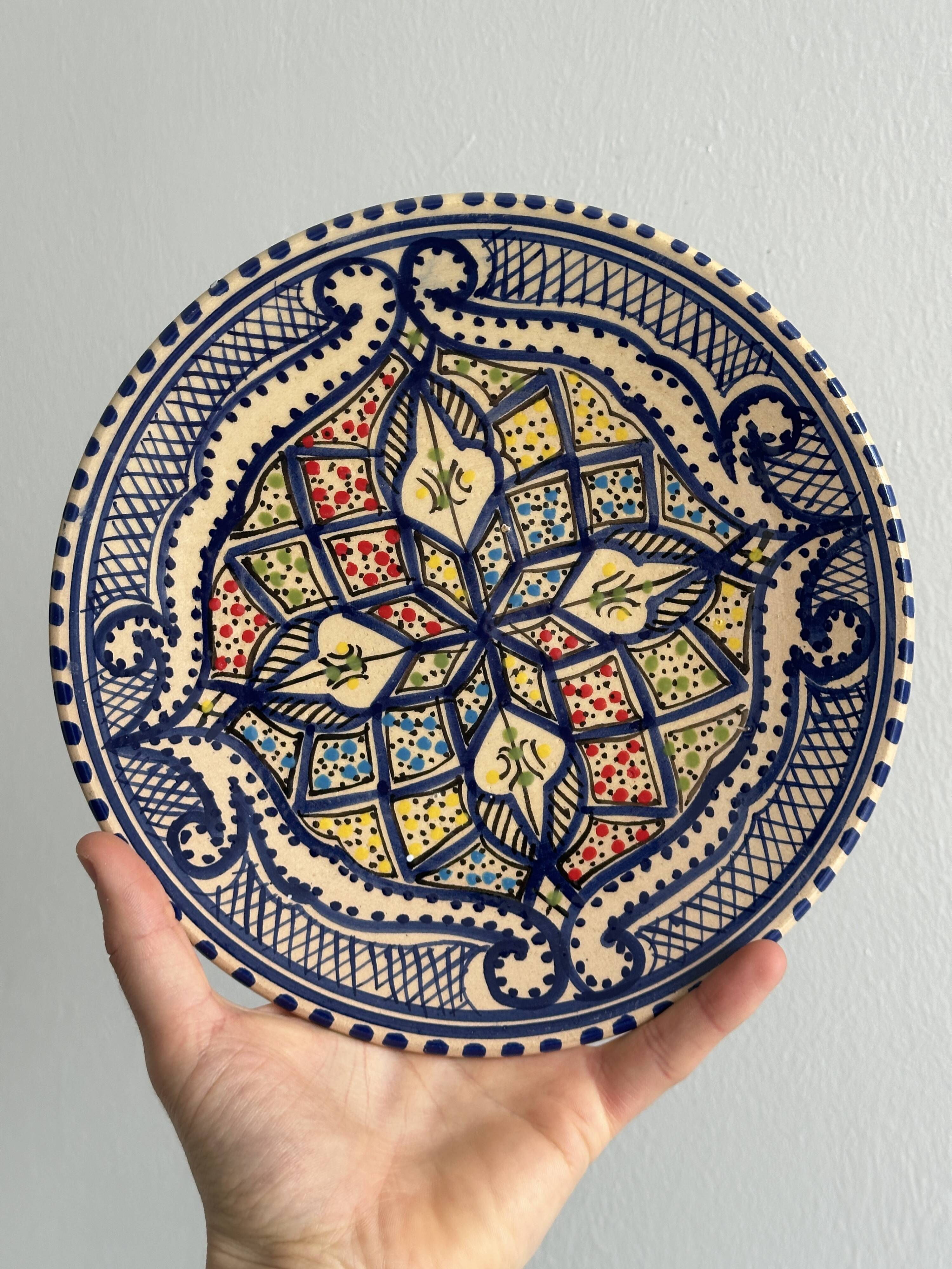 Decorative ceramic plate from Nabeul, Tunisia.