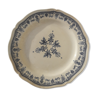 Gien earthenware plate decor bush diam 24.5 cm