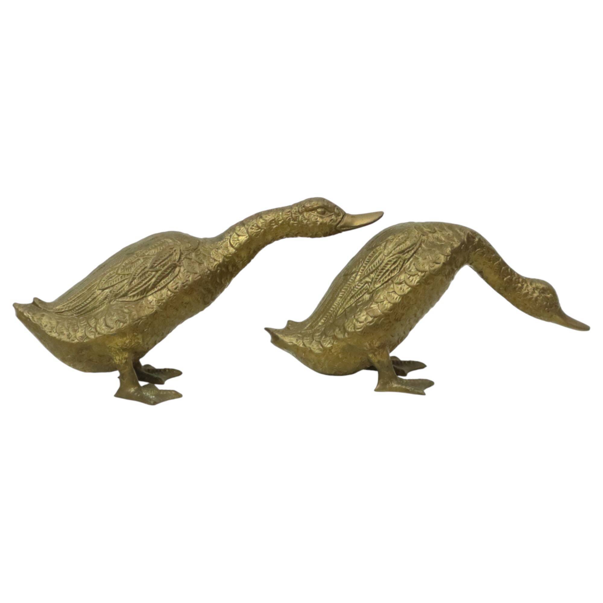 Pair of Bronze Ducks and Geese Figurines France 1940s