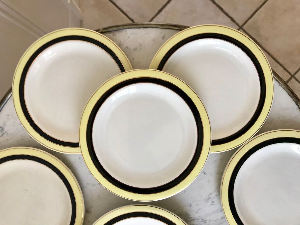 Set of 9 dessert plates salins "texas" 50s