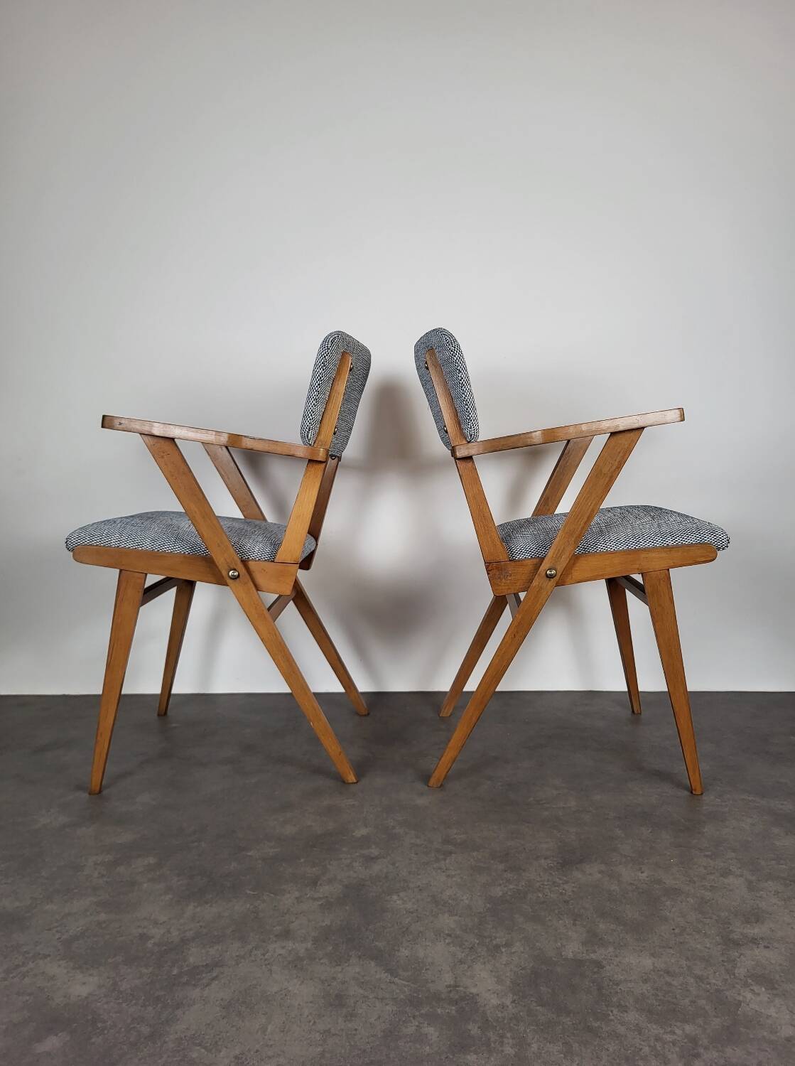 Pair of Scandinavian bridge armchairs from the 1960s.