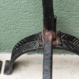 Paire de chenets en fer forgé; 17ème siècle