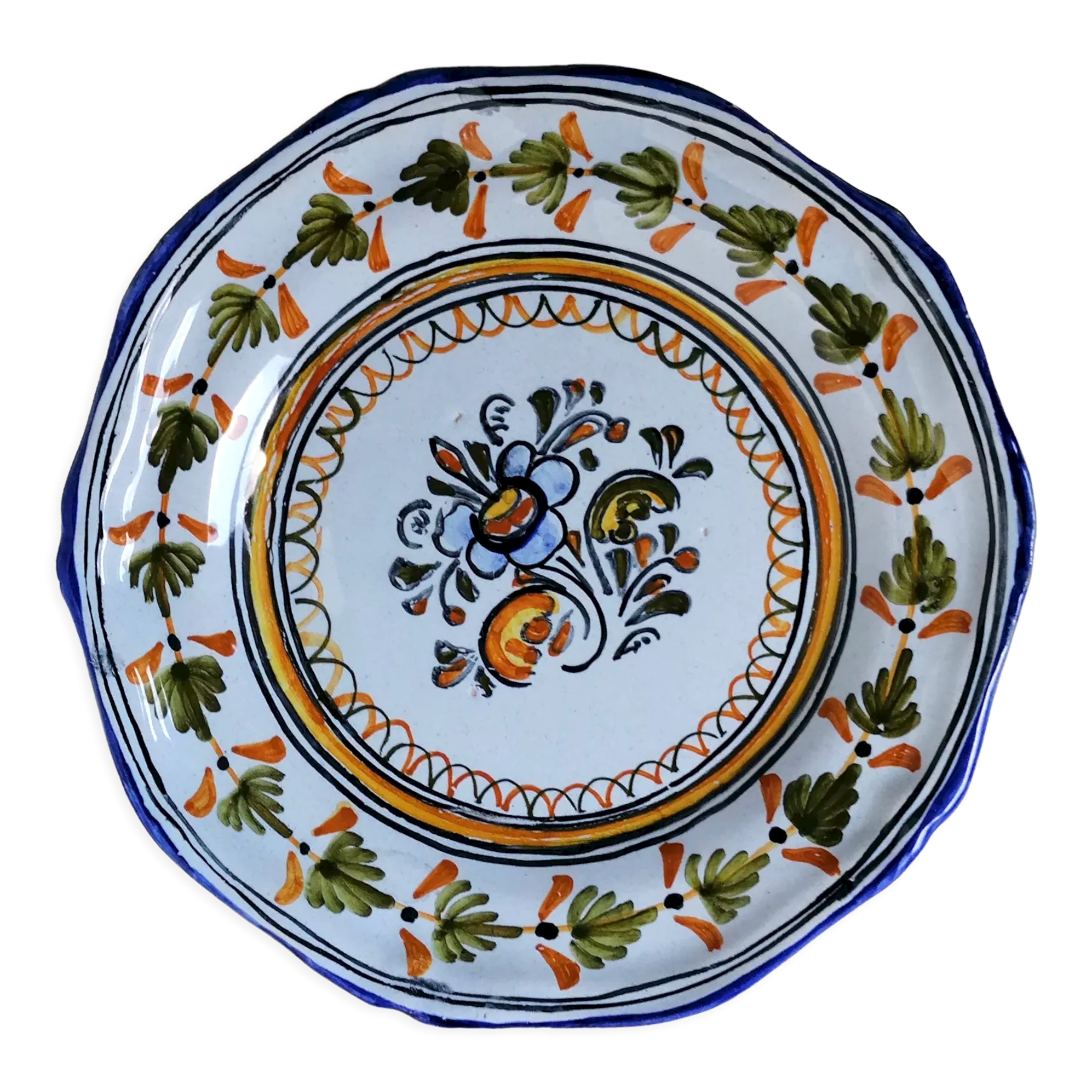 Glazed stoneware talavera plate