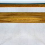 Wooden Coffee Table with Glass Top from Drevozpracujici Druzstvo, 1960s