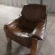 Fauteuils en cuirs et bois vintage