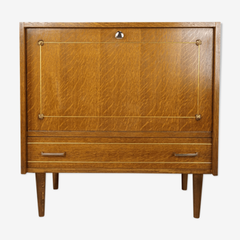 Bar storage in oak and brass, 50s - 60s