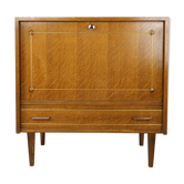 Meuble bar des années 60 en chêne et laiton