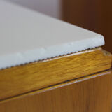 Vintage Nightstands with White Glass Tops, 1970s, Set of 2