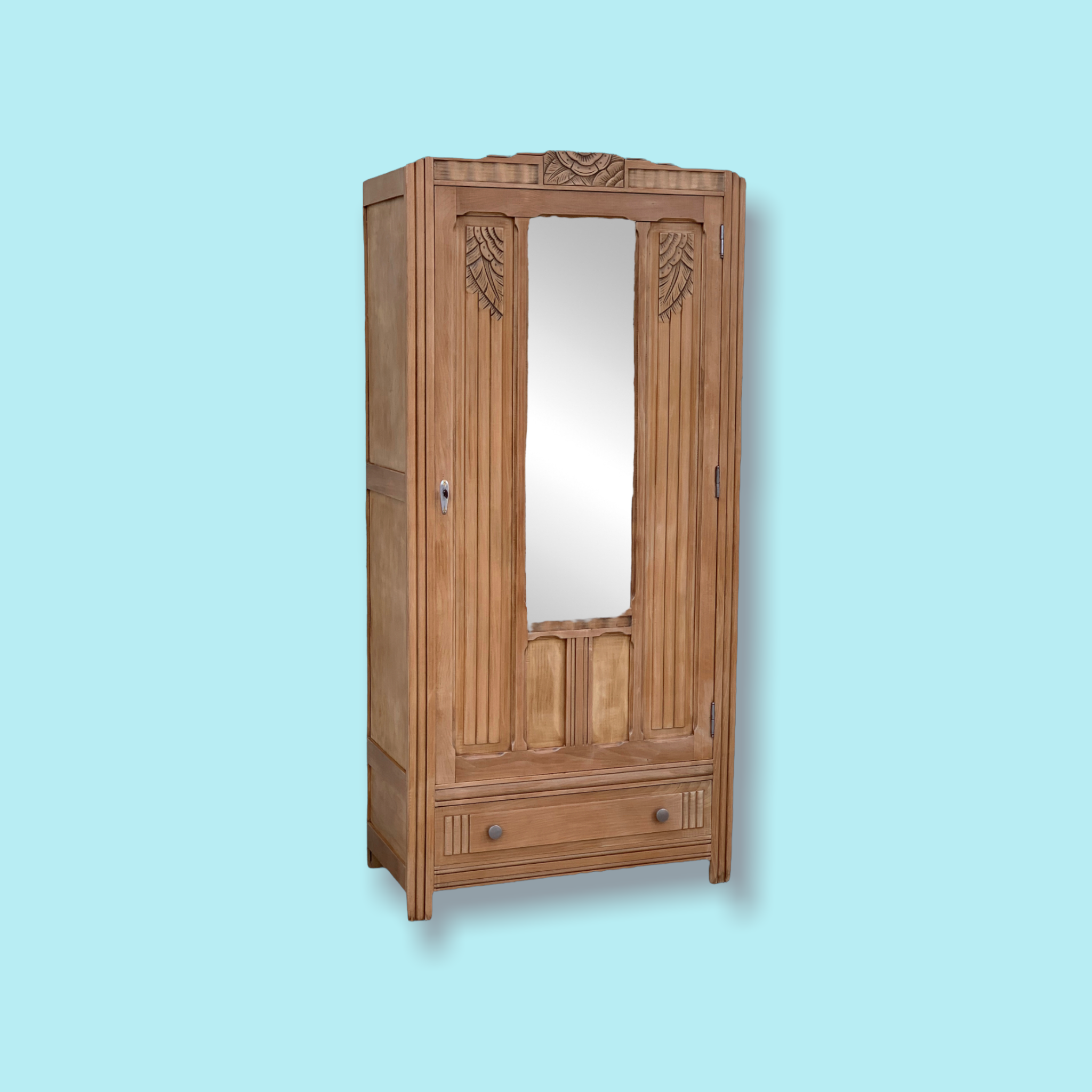 Parisian wardrobe art deco wood brut