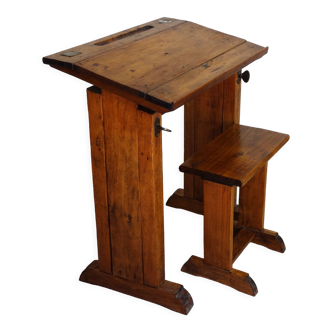 Architect's table and stool by Féret, France, 1890