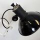 Lampe murale à ciseaux en émail noir industriel, années 1950