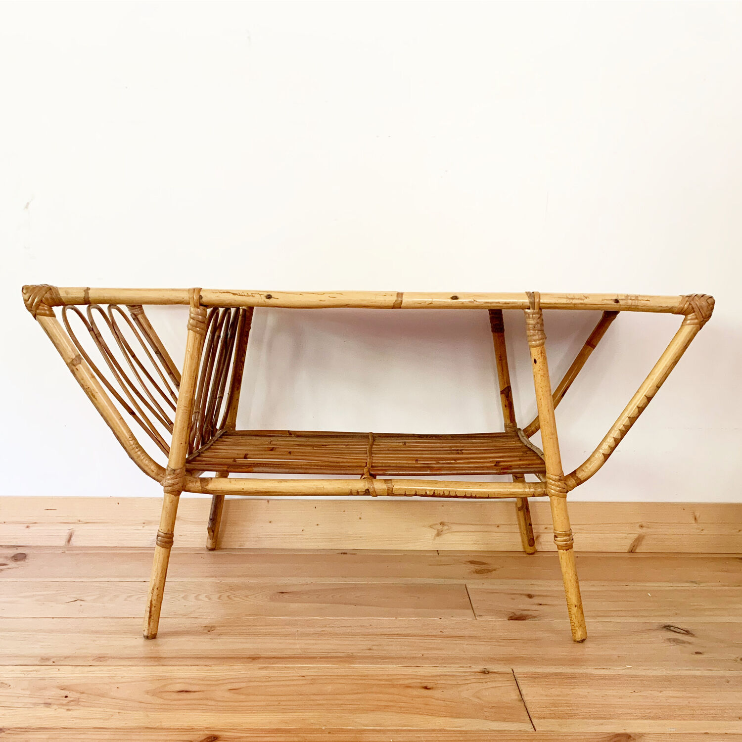 Rattan coffee table from the 50s