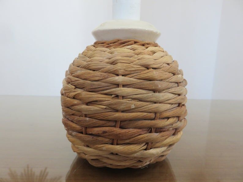70s rope and ceramic lamp