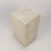 Italian travertine side table or pedestal, 1980's