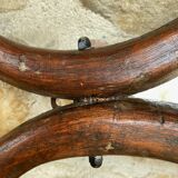 Mirror with fish-shaped wooden frame