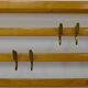Grand coat rack Auböck Carl Mid-Century in beech with 8 brass hooks, 1950s.