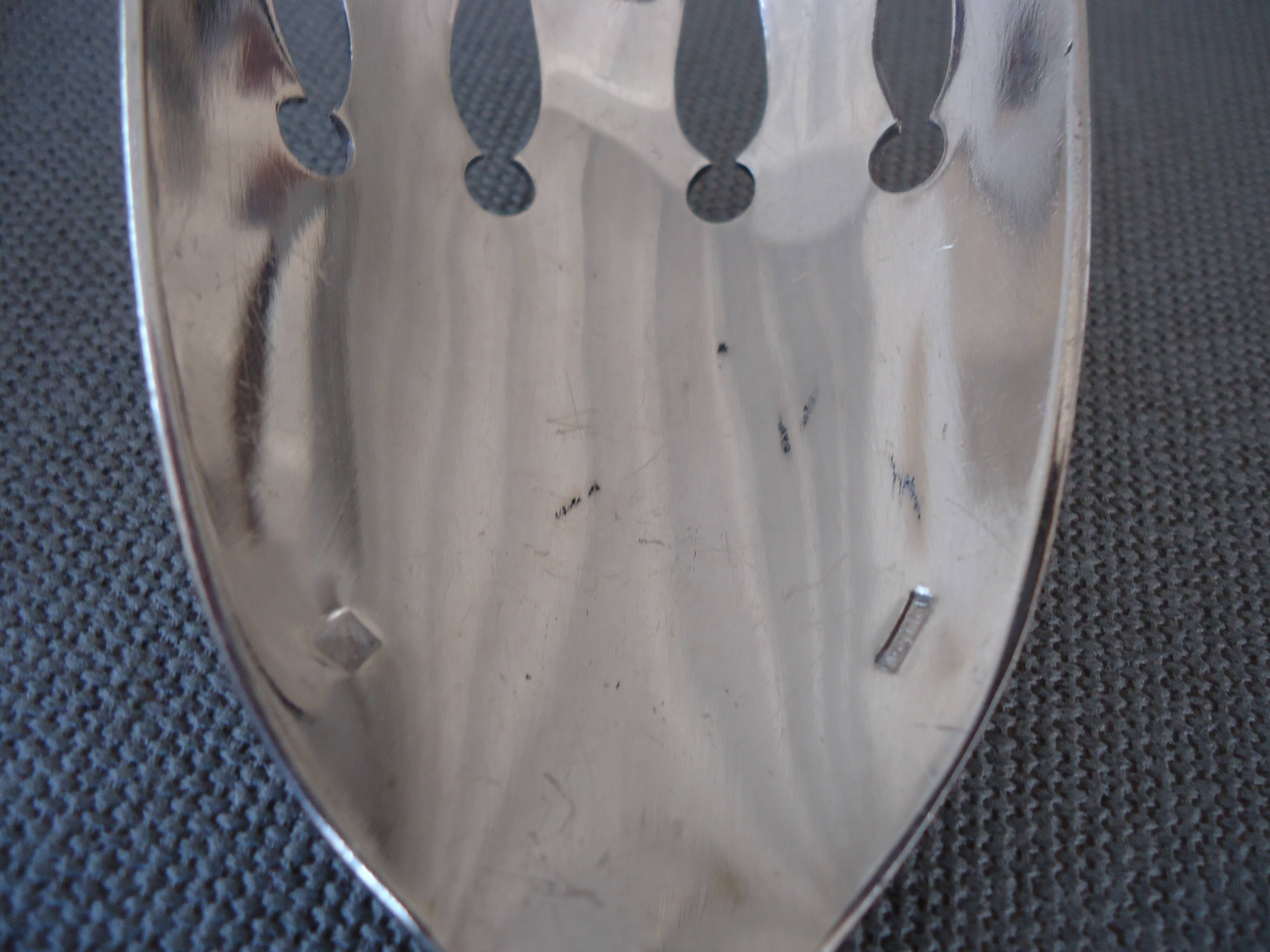 Silver metal salad cutlery, silver