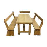 Farm table and 3 benches
