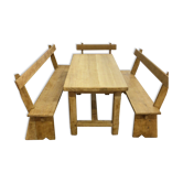 Farm table and 3 benches