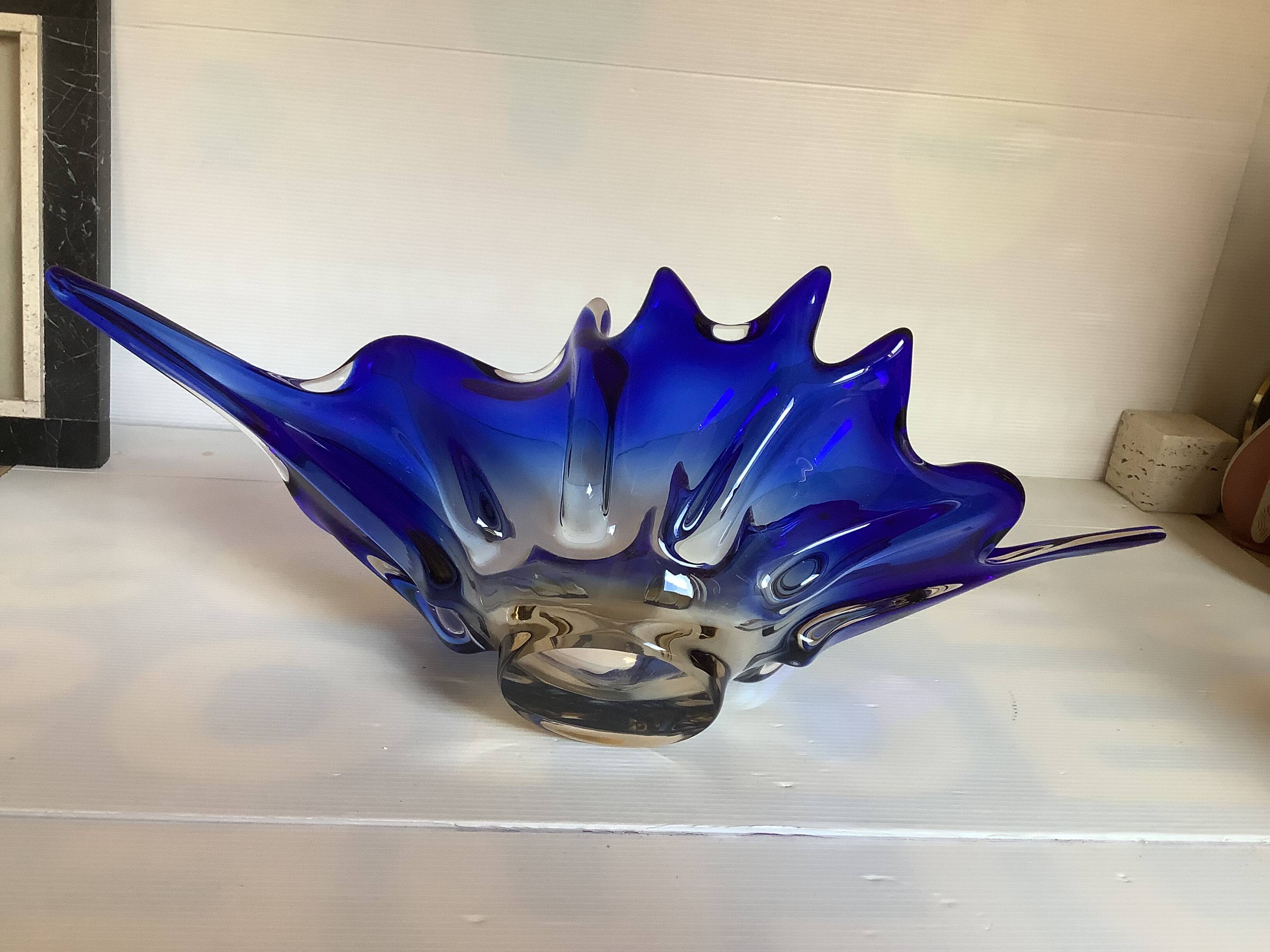 Large cobalt blue centerpiece