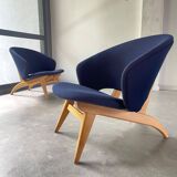 Set of two mid century lounge or cocktail chairs by Theo Ruth for Artifort