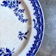 Small round Staffordshire dish in blue ironstone