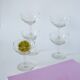 Set of 5 molded glass champagne glasses 1950
