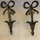 Pair applies Louis XVI Bronze opaque tulip light