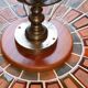 Wrought iron lamp with armillary sphere decorations
