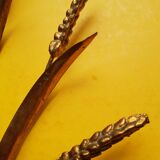 Pair of "wheat ear" gold metal sconces