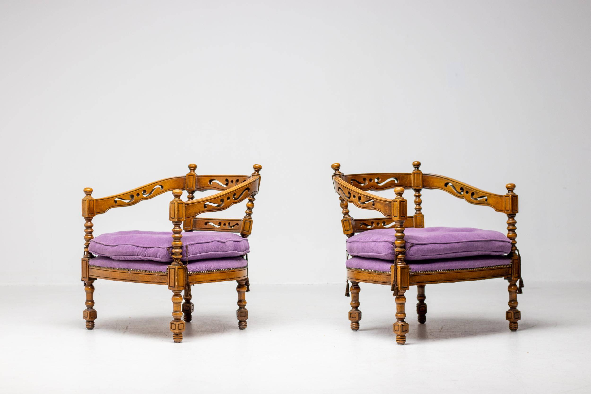 Pair of purple armchairs Giorgetti (Gallery 1975)