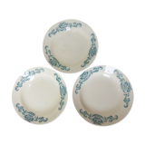 3 vintage Longchamp ironstone soup plates, Lutèce model 220523