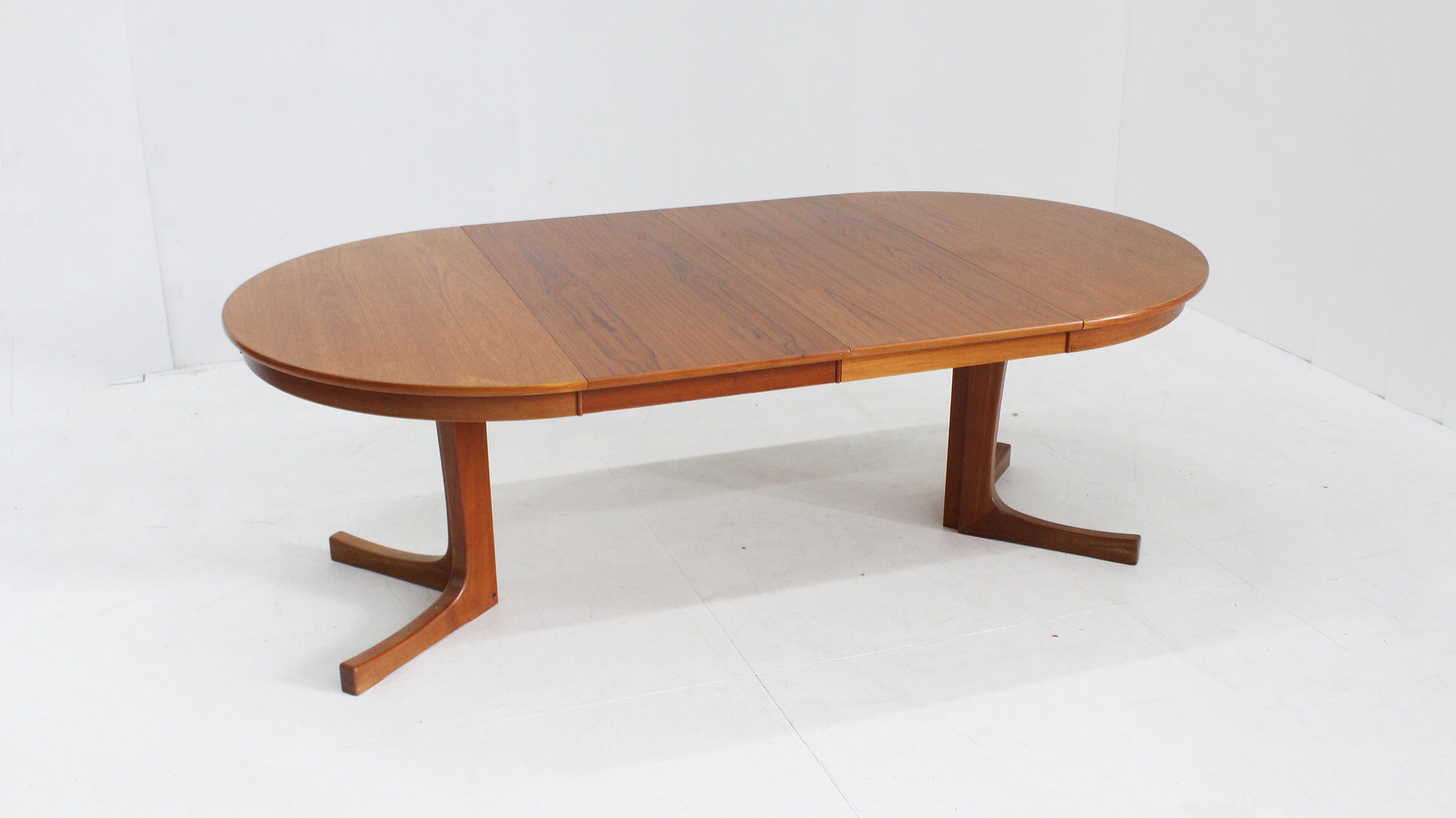 Vintage Danish round extendable dining table 1960s