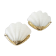 Pair of glass and gold metal shell sconces