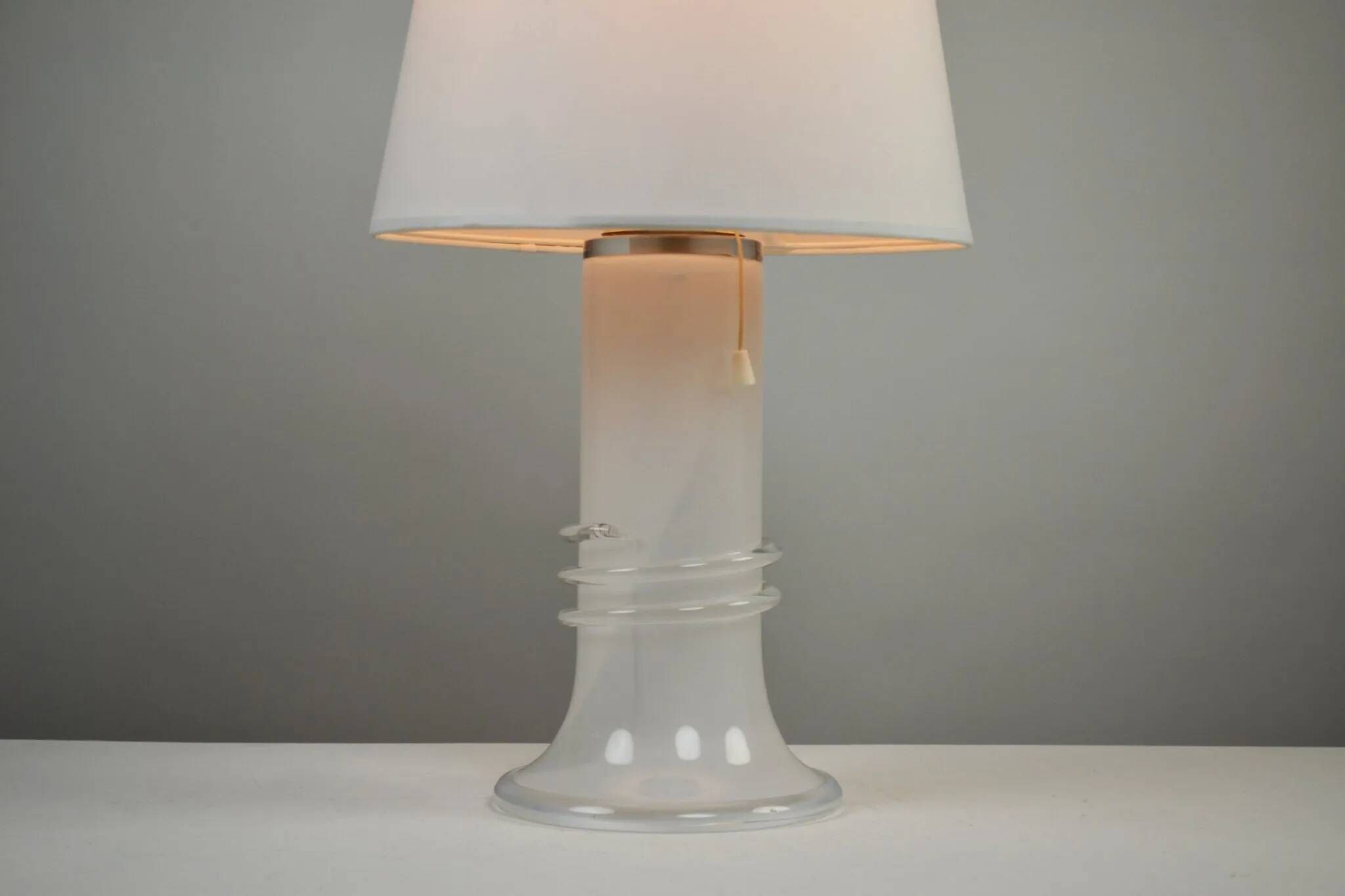 Large Glass Table Lamp by Hannelore Dreutler/Studio Åhus for Ateljé Lyktan, signed and dated 1981