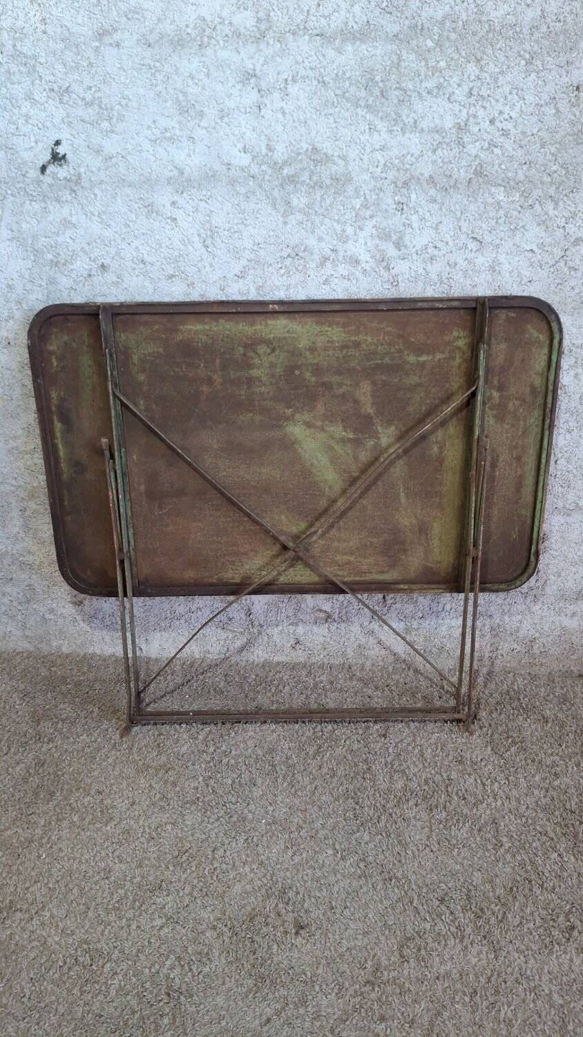 Table de jardin pliante bistrot fer vintage début XXe